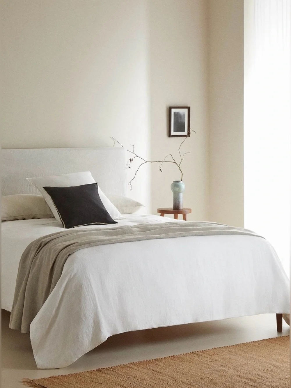 Zara Home 100% Linen Super King Duvet Cover - White